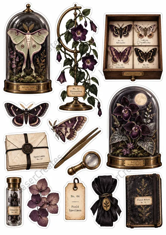Gothic Botanical Sticker Sheets