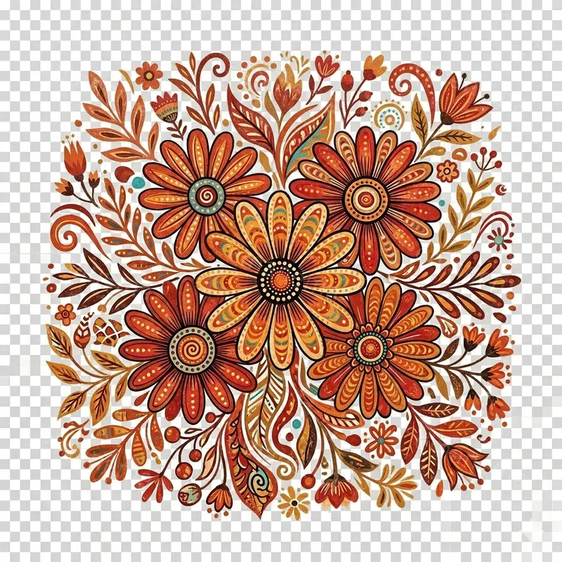 Boho Floral Motif Tshirts
