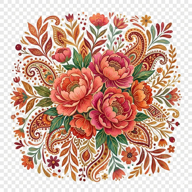 Boho Floral Motif Tshirts
