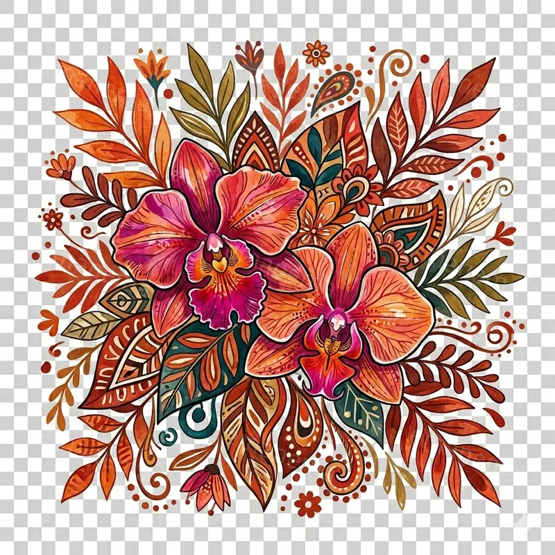 Boho Floral Motif Tshirts