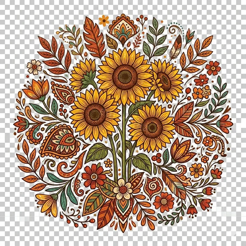 Boho Floral Motif Tshirts