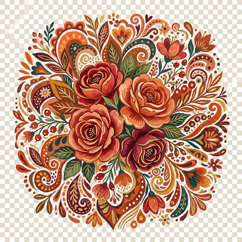 Boho Floral Motif Tshirts