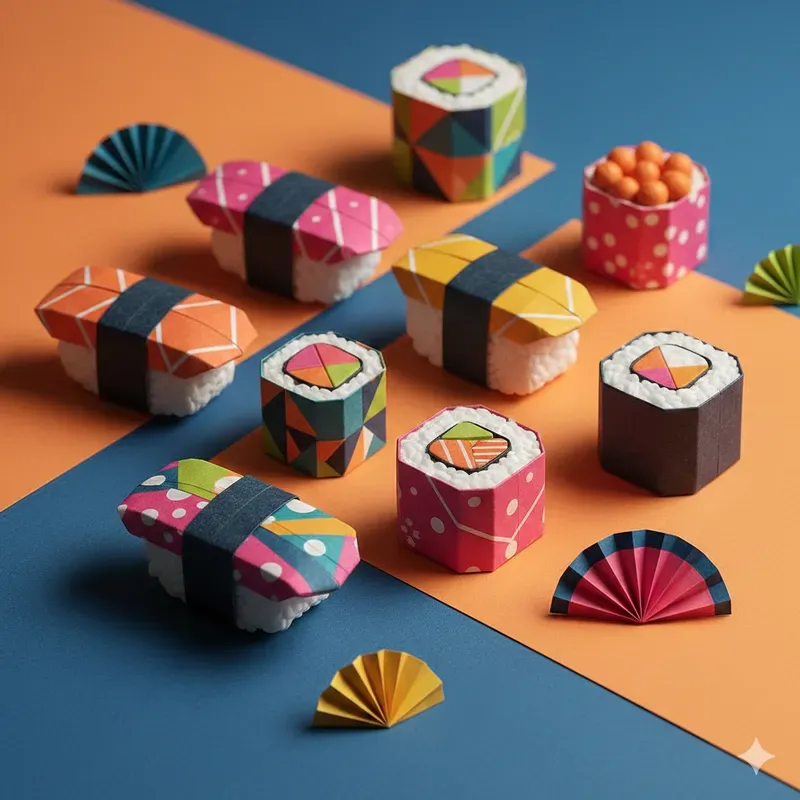 Colorful Origami Food Sets