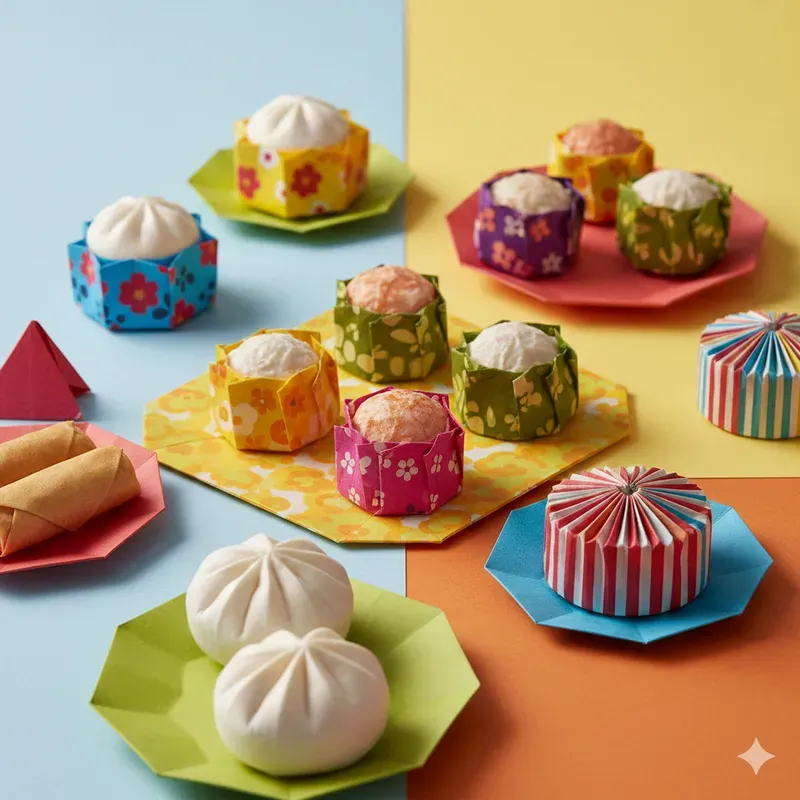Colorful Origami Food Sets
