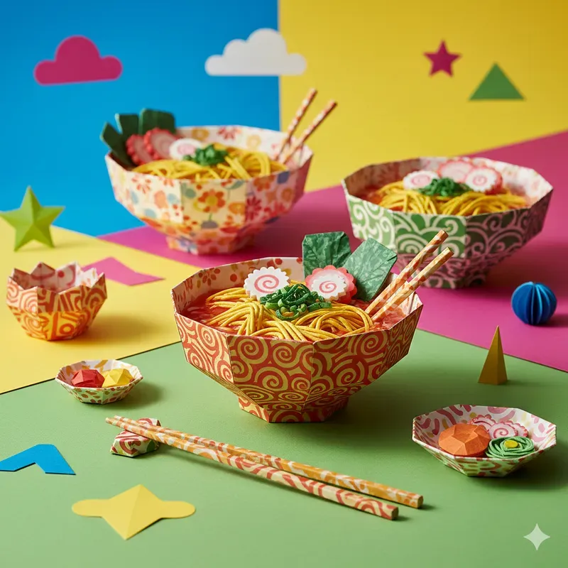 Colorful Origami Food Sets