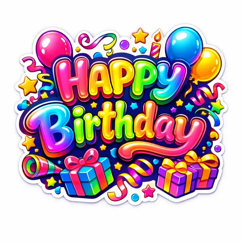 Vibrant 3D Celebration Sticker Generator