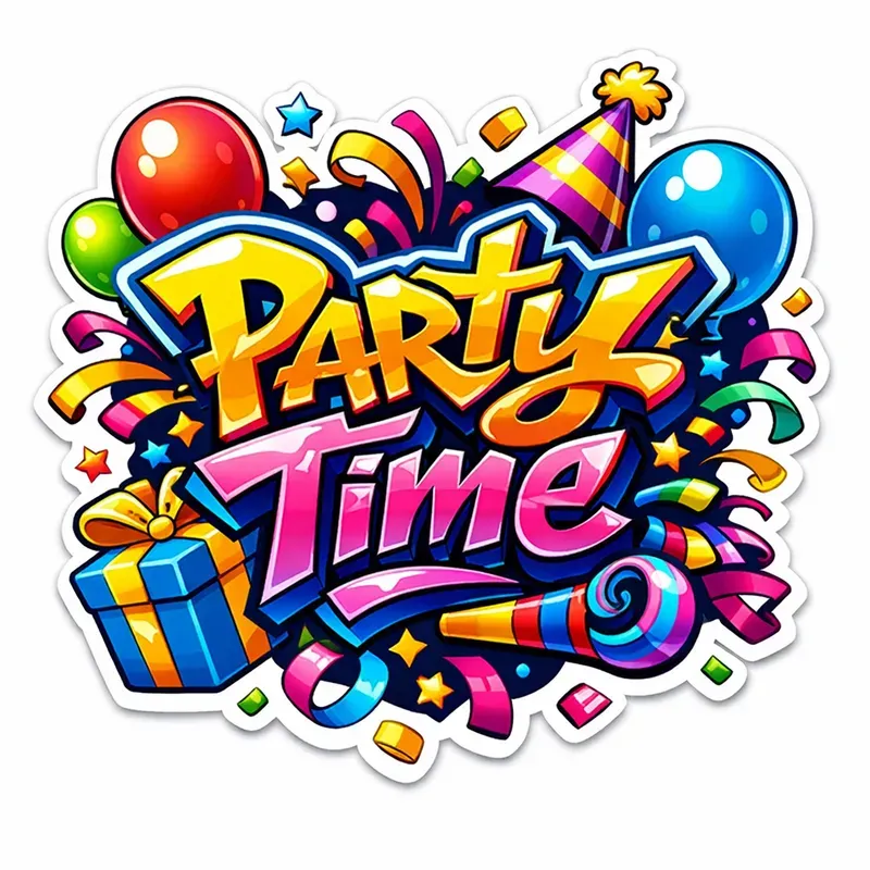 Vibrant 3D Celebration Sticker Generator