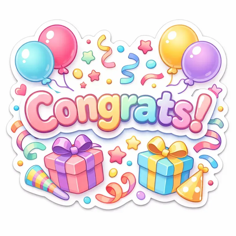 Vibrant 3D Celebration Sticker Generator