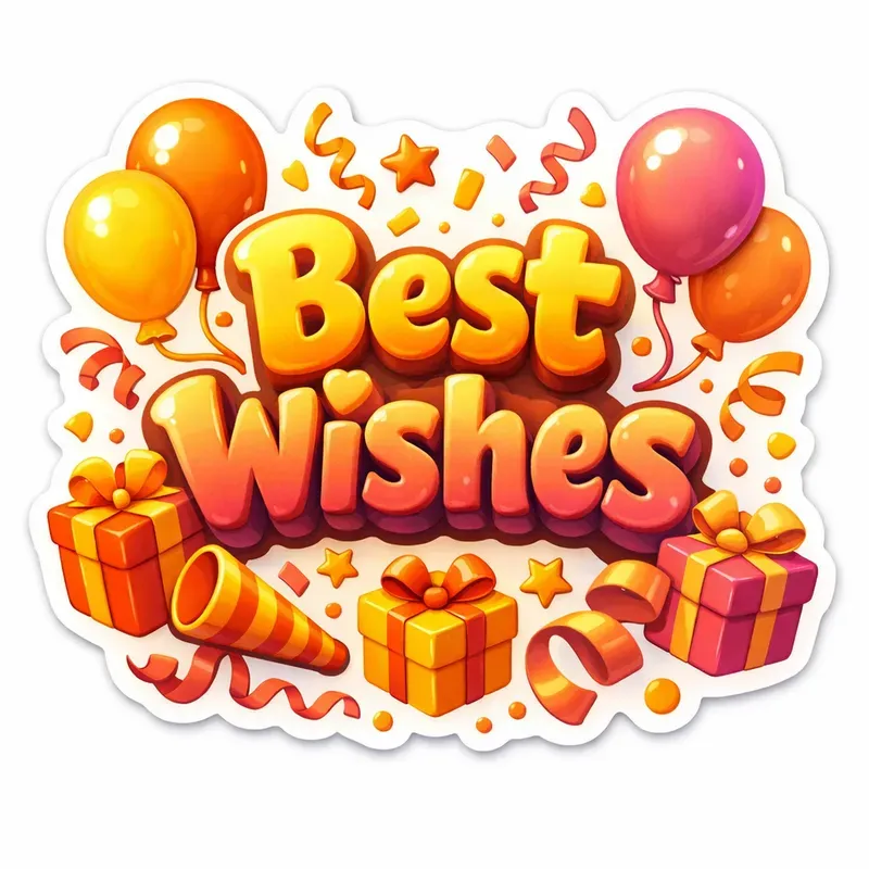 Vibrant 3D Celebration Sticker Generator