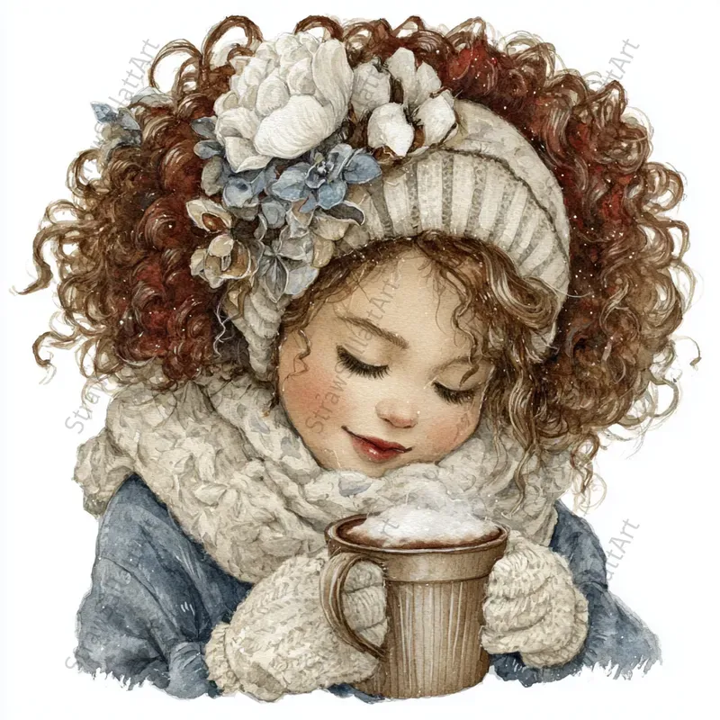 Viral Winter Vintage Watercolor Cliparts