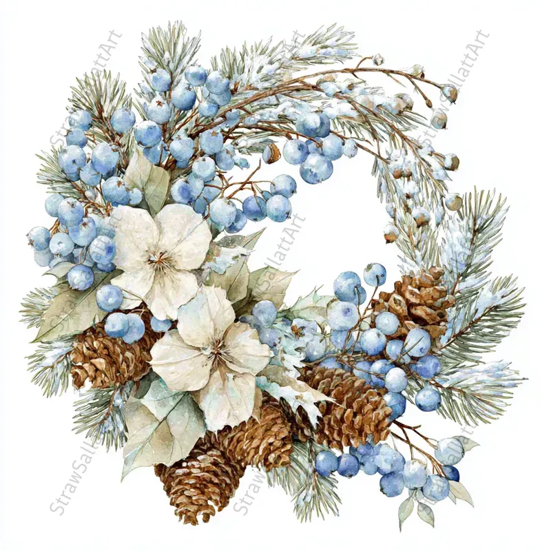 Viral Winter Vintage Watercolor Cliparts