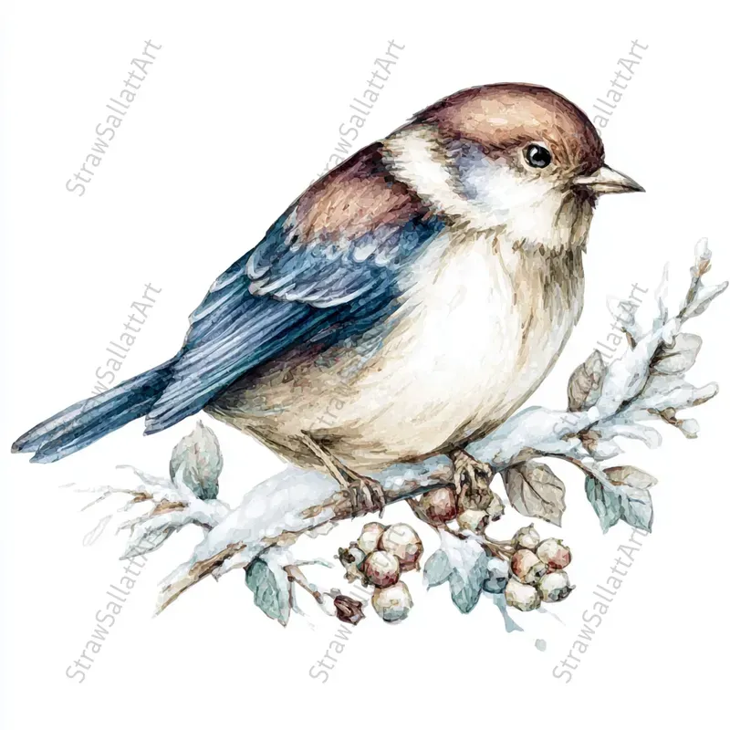 Viral Winter Vintage Watercolor Cliparts