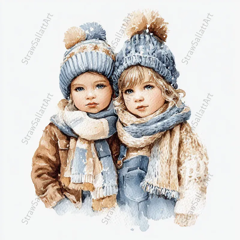 Viral Winter Vintage Watercolor Cliparts