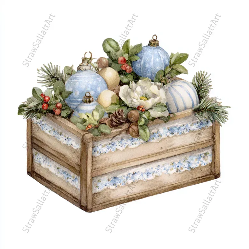 Viral Winter Vintage Watercolor Cliparts