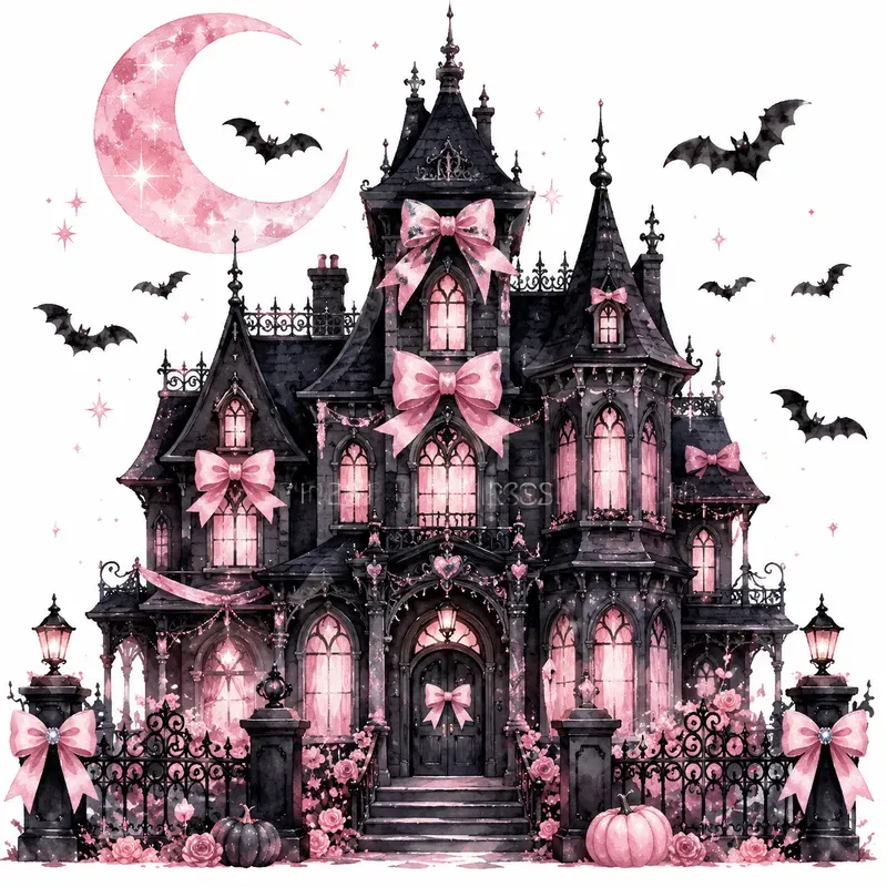 Coquette Gothic Halloween Watercolors