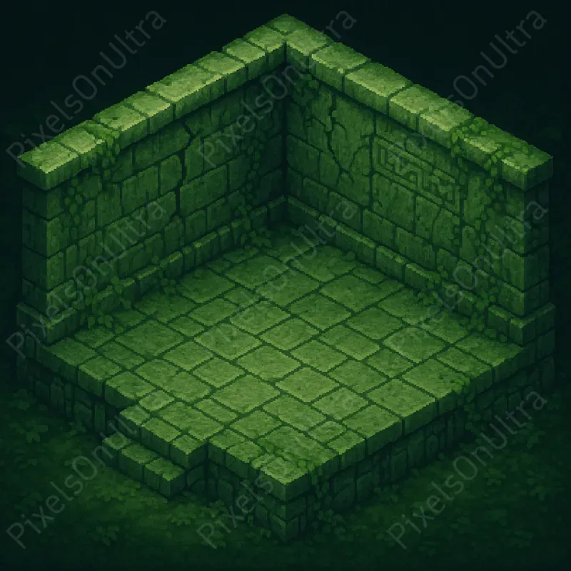 Empty Angled 16bit Pixel RPG Rooms