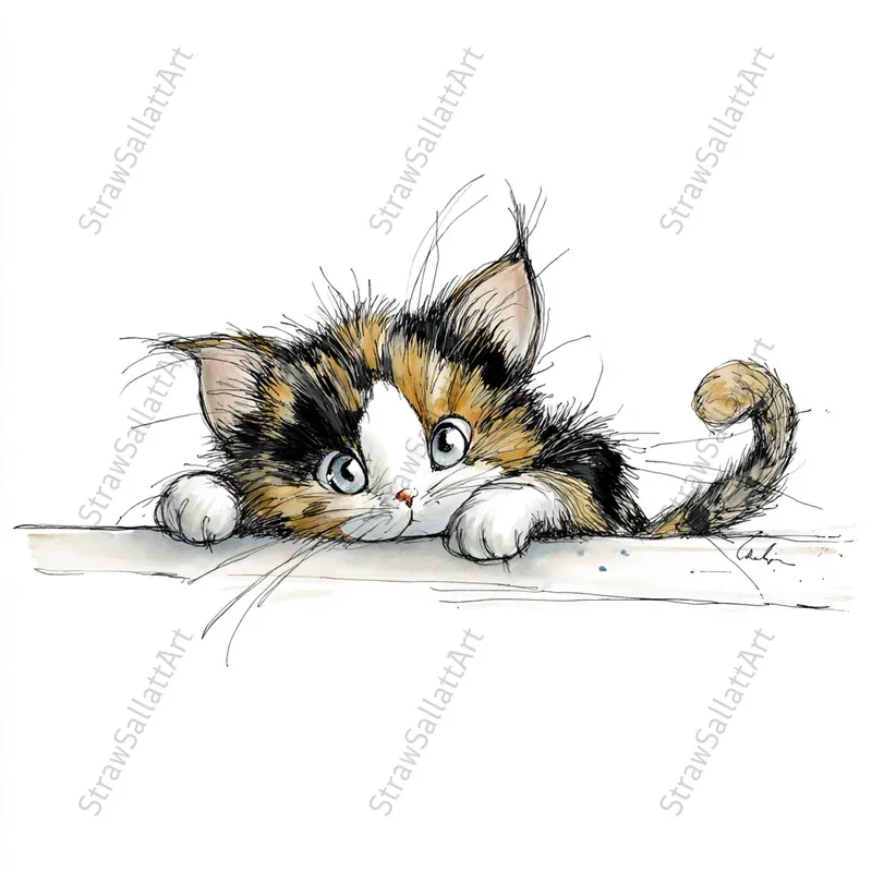 Whimsical Cats Clipart For Tshirt Designs