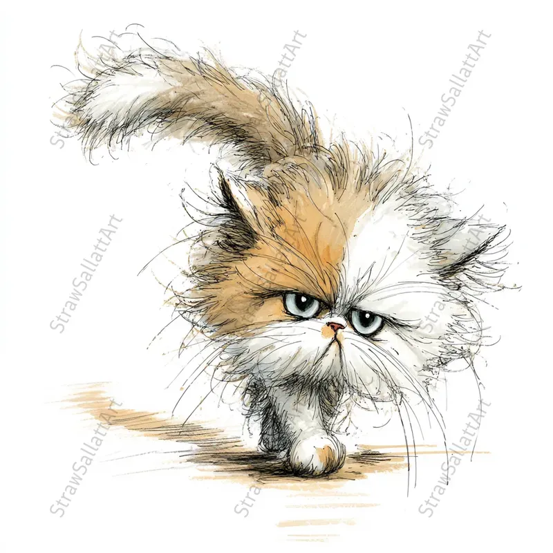 Whimsical Cats Clipart For Tshirt Designs