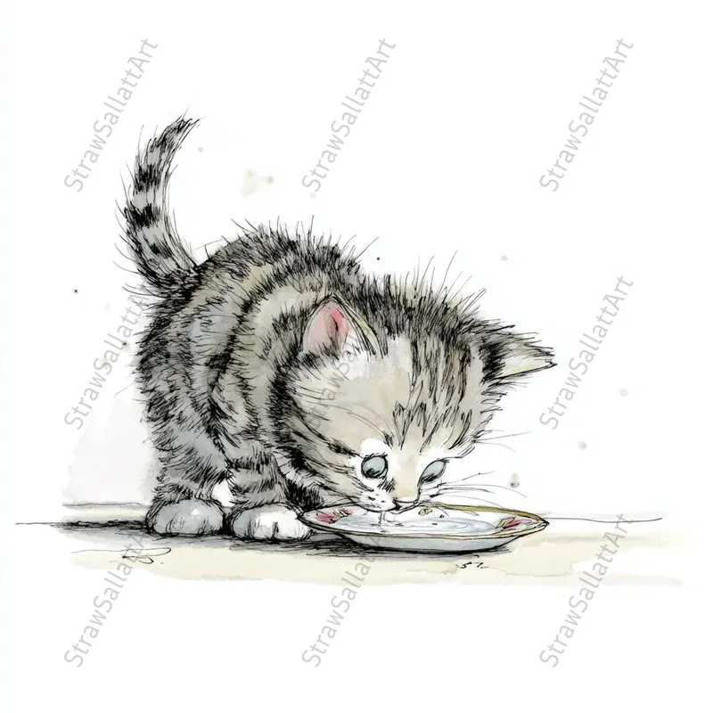 Whimsical Cats Clipart For Tshirt Designs