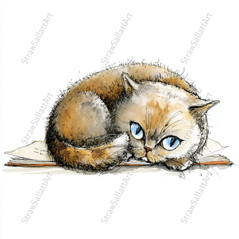 Whimsical Cats Clipart For Tshirt Designs