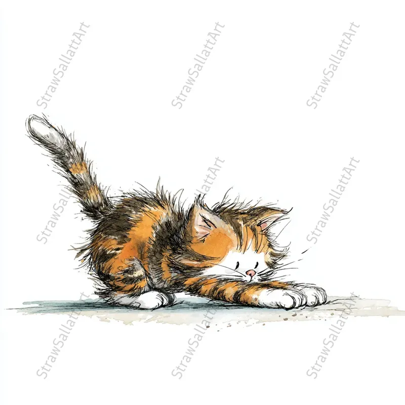 Whimsical Cats Clipart For Tshirt Designs