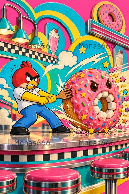 Psychedelic Akibapunk Food Posters