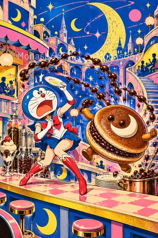 Psychedelic Akibapunk Food Posters