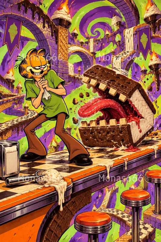 Psychedelic Akibapunk Food Posters