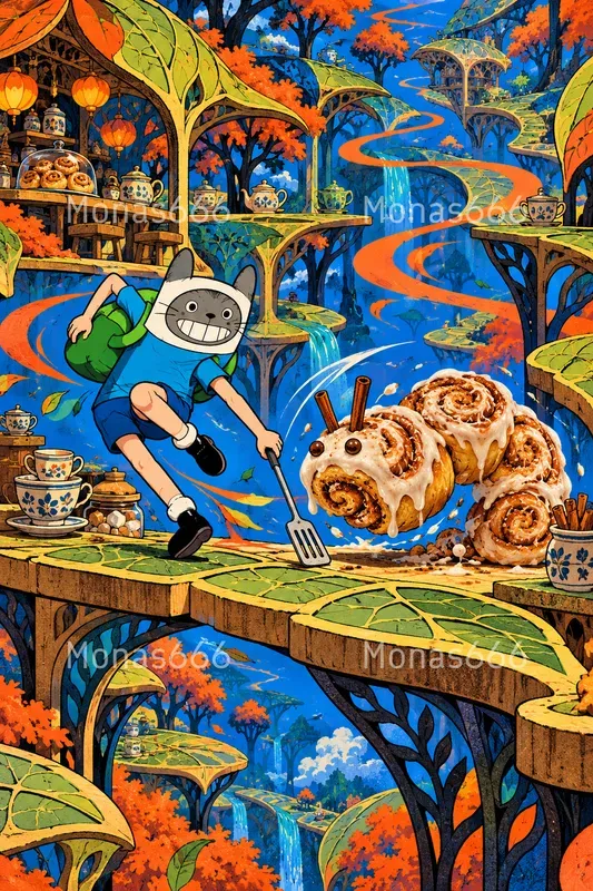 Psychedelic Akibapunk Food Posters
