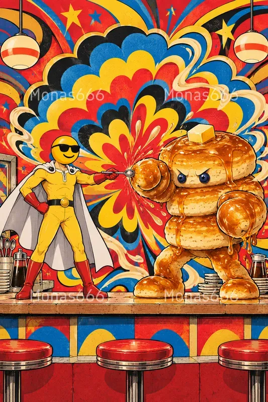 Psychedelic Akibapunk Food Posters