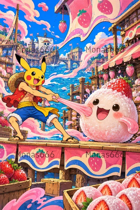 Psychedelic Akibapunk Food Posters