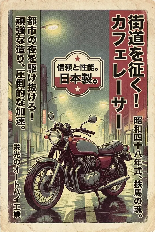 Authentic Vintage Japanese Poster Engines