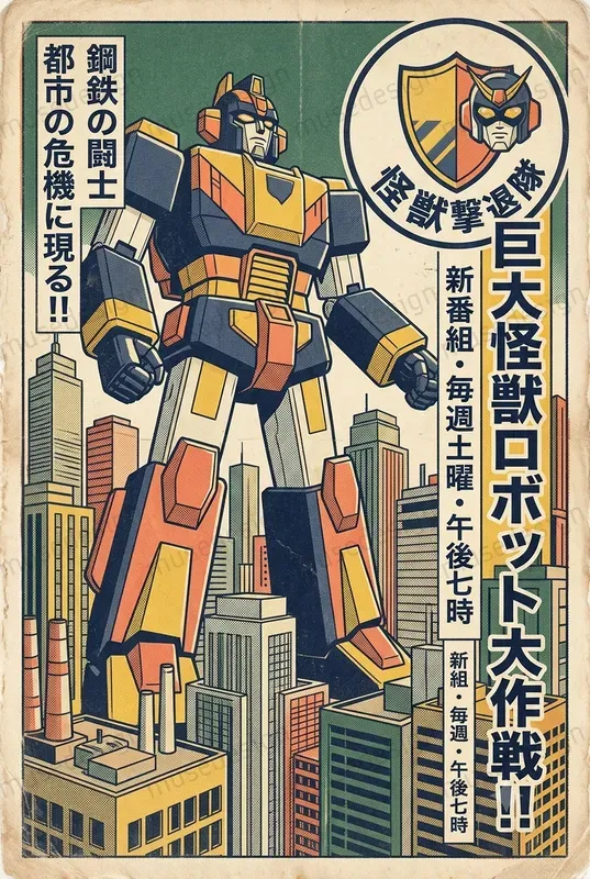 Authentic Vintage Japanese Poster Engines