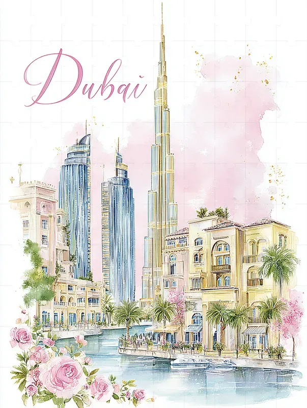 Viral Travel City Poster Illustrations