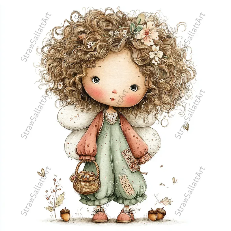 Cute Fairy Kid Characters Tshirt Cliparts