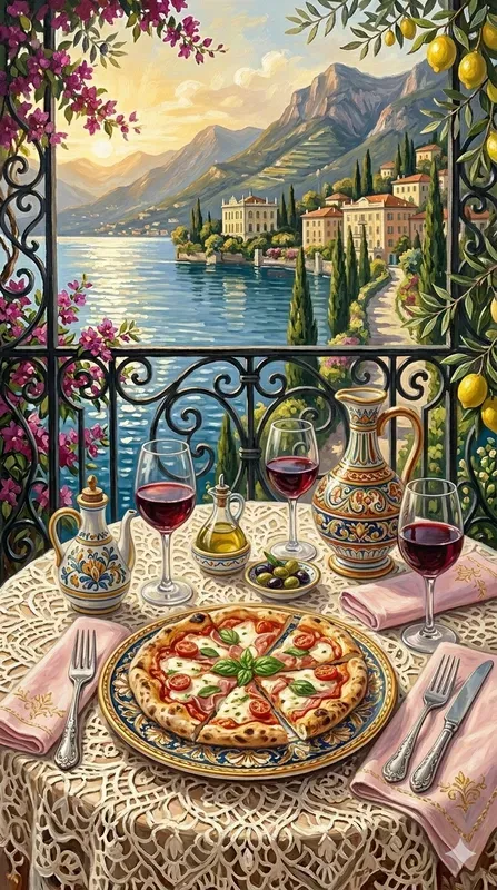 Acrylic Gastronomic Italian Luxury Lakes