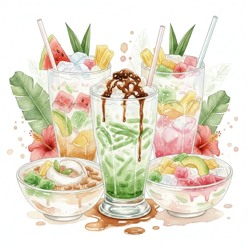 Indonesian Traditional Es Iced Desserts
