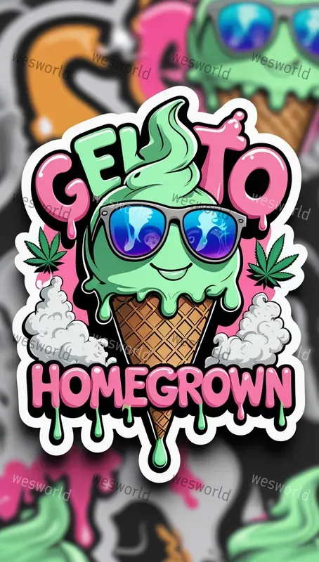 Logo Graffiti Urban Stickers Cannabis