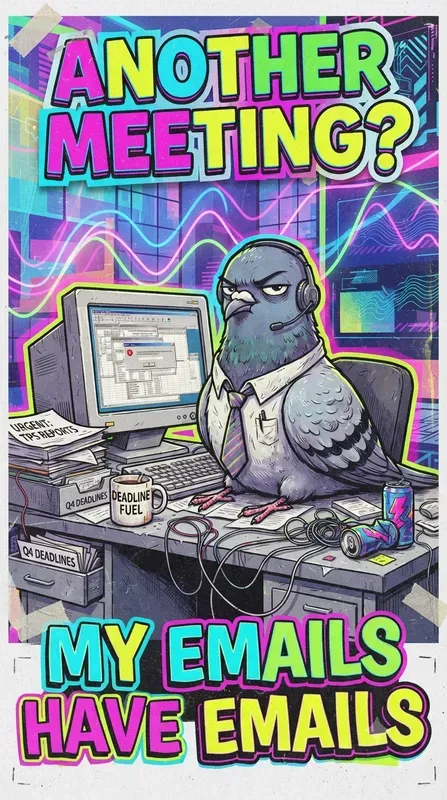 Ironic Office Animal Zine Posters