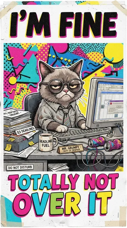 Ironic Office Animal Zine Posters