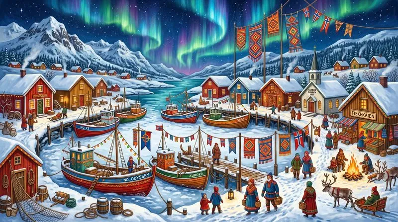 Vibrant Folk Art Scenes