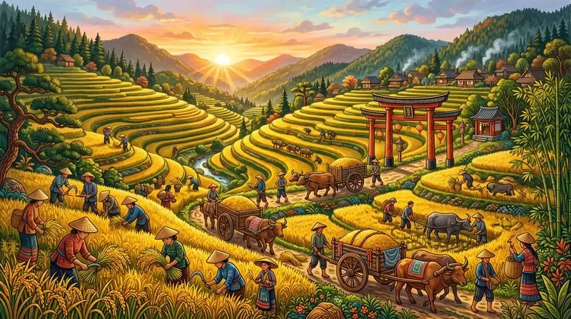 Vibrant Folk Art Scenes