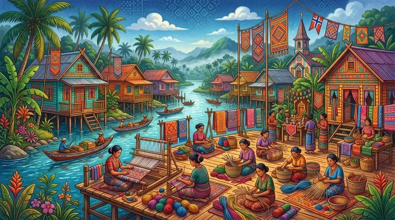 Vibrant Folk Art Scenes