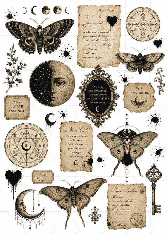 Dark Paper Vintage Junk Journal Pages