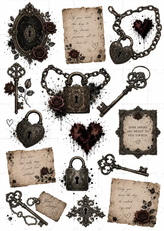 Dark Paper Vintage Junk Journal Pages