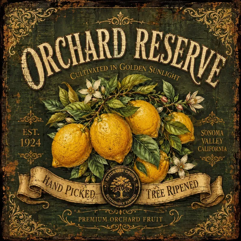 Luxury Orchard Harvest Vintage Signs