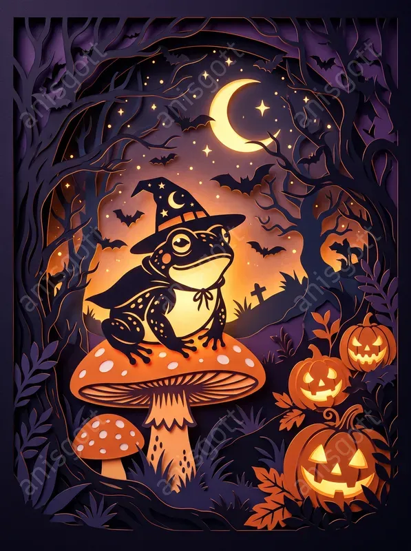 Spooky Halloween Papercut Art Posters