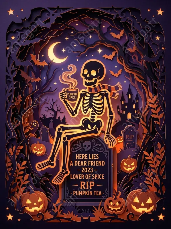 Spooky Halloween Papercut Art Posters