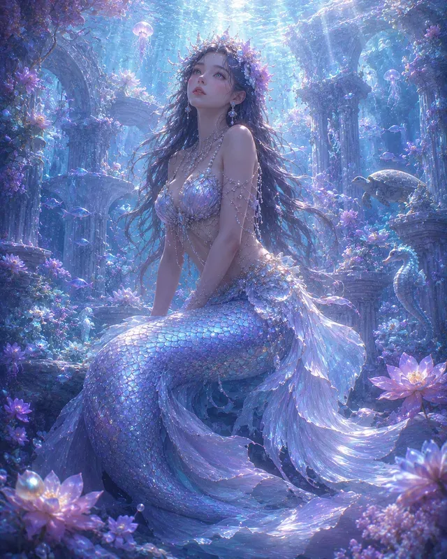Dreamy Mermaids Underwater