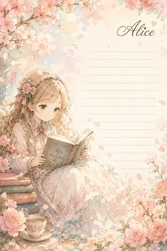 Floral Stationery Manga Templates